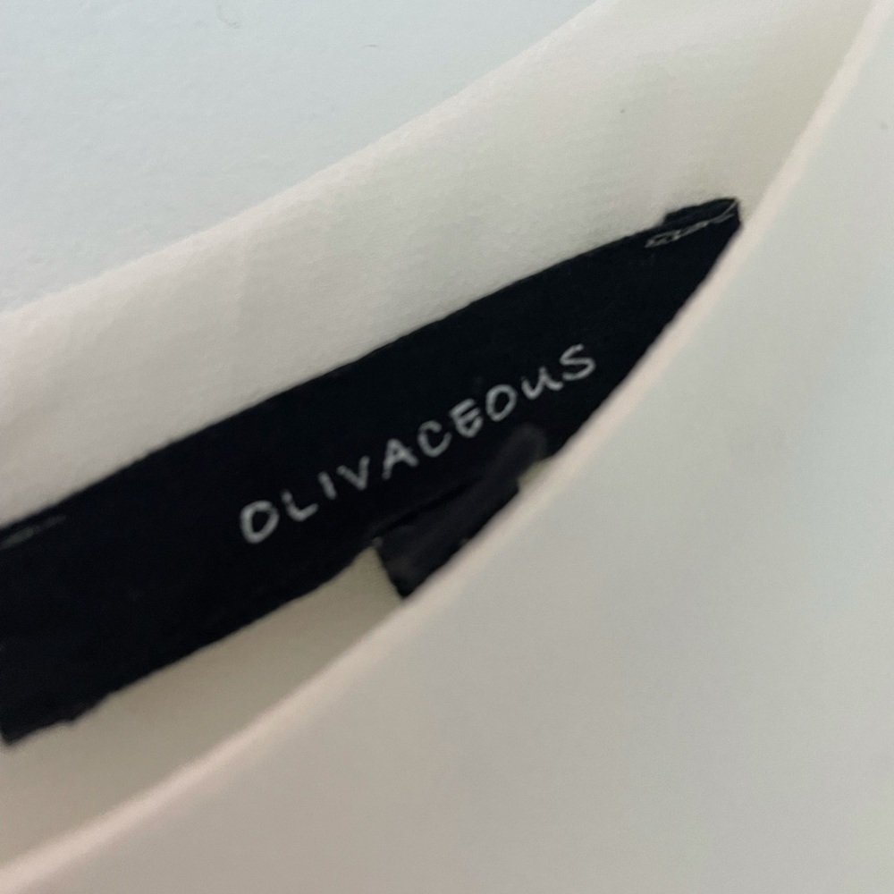 Olivaceous shift dress, size L, lined.